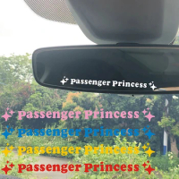 2pcs Mirror Decoration Sticker Passenger Princess Star Mirror Decal Sticker Rearview Mirror Car Vinyl Decoration Funny Car Decal