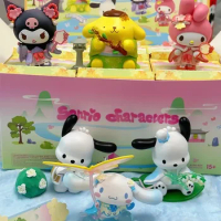 Miniso Blind Box Sanrio New Rhyme Flower Clothes Series Blind Box Kuromipacha Pochacco Big Ear Dog Cute Dolls Surprise Box Gifts