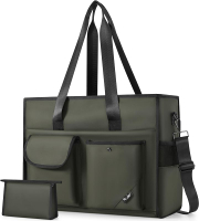 Tote Bag Work Bags for Women with 15 Pockets Large Tote Bag with Zipper for Teacher Nurse Laptop Han