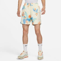 Nike 短褲 NSW Shorts 男款 黃 寬鬆 抽繩 透氣 滿版印花 刺繡小勾 FQ0350-110