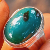 Cincin Batu Bacan Doko Majiko Asli Natural Ring Perak Kualitas Super
