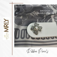 MRLY Bros Brooch Pin Hijab Kebaya Aksesories Premium Ribbon Pearl