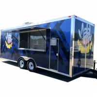 Mobile Bar Trailer Food Truck Mobile Kitchen Fully Equipped Ice Cream Hot Dog Concession Food Trailer with Air Condition