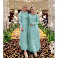 Sabrina Dress Gamis Brukat Tille Dress Muslim Wanita mint L