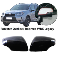 Pair Wing Rearview Side Mirror Cover Cap For Subaru Forester Outback XV Impreza WRX STI Legacy 2014-2018