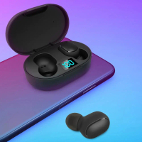 Aksesoris Handphone Tebaurry TWS Bluetooth Earphone with Charging Case - E6S - Black Viral