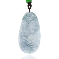 【喜緣玉品】天然紫羅蘭飄花翡翠紫雲疊翠山水牌玉珮(直)