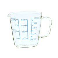 【Glass King】FH-3439S/耐熱玻璃量杯/250ml(高硼硅玻璃/咖啡量杯/有刻度/咖啡用具)
