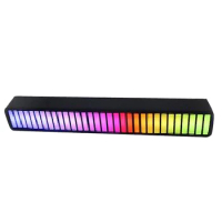 Sound Control Light Music Rhythm Pickup Ambient Light Colorful Music Ambient RGB Light Bar Light for Car Bedroom Black