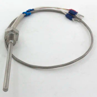 FTARP09 PT100 type 0.5m metal braided cable 100mm probe head RTD temperature sensor