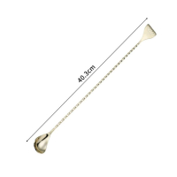 不銹鋼長吧勺雞尾酒攪拌棒（過濾吧勺金色40.3cm-【2個裝】） 