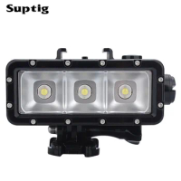 Suptig waterproof light LED video light For GoPro 6/5/4 for Xiaoyi go pro accessories 5200MAh waterproof 45m