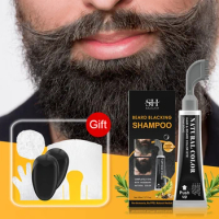 80ml rosemary Black beard shampoo Herbal Extract Fast Natural Black Beard Dye Shampoo For Men Hair Color Dye Beard Care Products