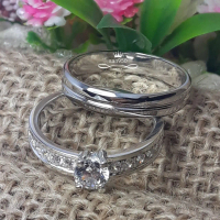 Cincin nikah tunangan nikah kawin palladium emas putih kuning platinum perak  C74
