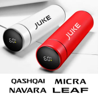 Car Intelligent Thermos Cup For Nissan Qashqai Juke Micra Leaf Pathfinder 370z Kicks Navara Nv200 Serena 350Z Versa Accessories