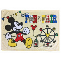 小禮堂 迪士尼 米奇 法蘭絨毛毯披肩 單人毯 薄毯 蓋毯 70x100cm (米 摩天輪)