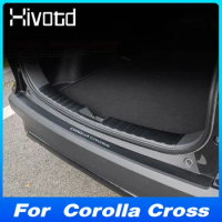 Car Trunk Sill Guard Rear Bumper Sticker Decoration Protictive Cover For Toyota Corolla Cross 2022-2024 Interior Accessories