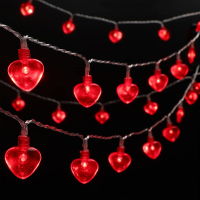 Luditek 14.7ft 40LED Valentines Day Decorations String Lights Battery Operated Heart Shape Hanging G