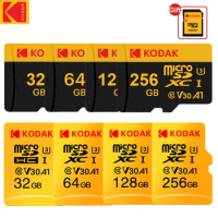 KODAK SD Card for Driving Recorder 128GB 256GB U3 V30 Micro SD UP TO 100MB/s Class10 32GB 64GB TF 4K HD with Card Reader Adapter