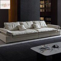 大坐深沙發輕奢直排羽絨客廳落地意式極簡乳膠科技布超深坐寬沙發