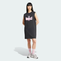 【adidas 愛迪達】HELLO KITTY 酷洛米 連身洋裝(JG8054 女款連身洋裝 ORIGINALS 黑)