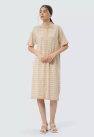 et cetera Stripes Short Sleeve Knit Dress KHAKI