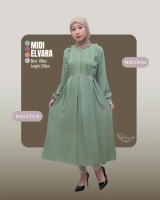 Gamis MidI Elvara Midi Dress Rayon Twill