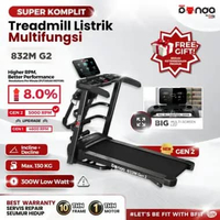Treadmill Elektrik REDPANDA 832M Multifungsi Murah Listrik Lipat Portable Low Watt Fitness Gym TM-83