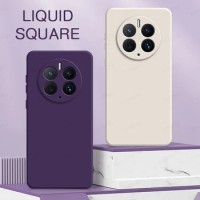 Original Square Liquid Phone Case for Huawei Mate 40 50 60 Pro + 40E 50E Protective Shockproof Mate40 RS 50 50Pro E Soft Covers