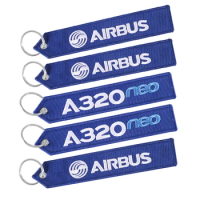 5 PCS AIRBUS Keychain Phone Straps Embroidery A320 Aviation Key Ring Chain for Aviation Gift Strap Lanyard for Bag Zipper