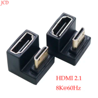 1PC 360 Degree Mini HDMI U-shaped Adapter 180 Mini HDMI Male to HDMI Female Angled 90 l Type Converter HD 2.1V Extension 8K 60Hz