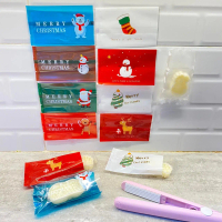 P5 100LEMBAR PLASTIK NASTAR 7X12CM CHRISTMAS / PLASTIK KUE KERING KACANG / PLASTIK SEALER / PLASTIK 