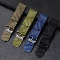Tali Jam Tangan, Lebar 18MM, W218H / F-91W / AE1200 / GW-300H, Bahan Nilon Kanvas, Kalis Air, Sesuai
