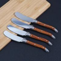 Jaswehome Laguiole Butter Knives Wood Grain Plastic Handle Butter Spatula Jam Spreader Cake Slicer Cheese Spreader Knife