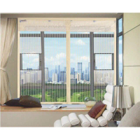○ thehouse ม่านหน้าต่างกันยุง เกรดA+ฟรีหมุดกาว สีครีม สีฟ้า 100-200*150 ซม. สไตล์การระเบิด