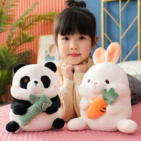 可愛國寶大熊貓公仔小白兔子毛絨玩具女孩睡覺抱抱熊玩偶娃娃禮物