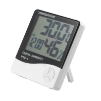 Digital Indoor Hygrometer Thermometers Desktop Wall Mounted with Alarm Clock for Household Bedroom Decoration