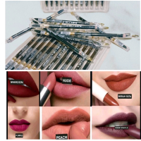 Paket Hemat Lipstik Putar Matte Pensil Alis Tahan Lama dengan Pilihan Warna Maroon Nude Merah Bata P