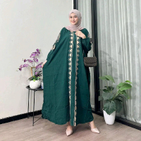 Daster Gamis Kaftan Sabrina Jumbo Rayon Premium Tebal Adem Nyaman Bumil Busui Freindly Dress Wanita 