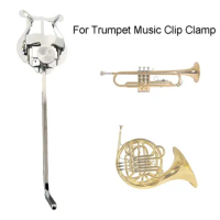 1pc Trumpet Marching Lyre Clarinet Marching Portable Music Sheet Clip Iron Clamp On Holder With Rubber Pad Music Stand Accessori
