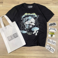 T-shirt Kaos Metallica Skull Justice For All Free Bag Bonus Sticker High Logo Tebal Pria Baju Katun 