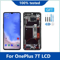 6.55" OLED For OnePlus 7T LCD Screen Display For OnePlus Seven T LCD Display Touch Panel Digitizer With frame 90HZ