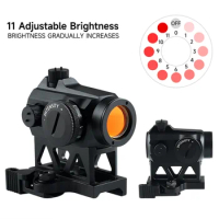 1x25 Red Dot Sight Tactical Optic Reflex Dot 2MOA Hunting Waterproof Riflescope Metal Red Dot Adjustable Brightness Scope 20mm