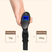 1Pc 40kg/100g LCD Digital Electronic Luggage Scale Portable Suitcase Scale Handled Travel Bag Weighting Fish Hook Hanging Scale