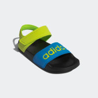 【adidas 愛迪達】童鞋 涼鞋 拖鞋 大童 中童 沙灘鞋 ADILETTE SANDAL K 黑藍黃 FY8850