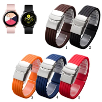 20mm 22mm Soft Silicone Band Rubber Watch Strap for Samsung Galaxy Watch Active 2 for Watch3 41mm Replacement band strap