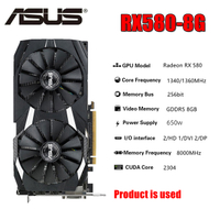 Used Graphics Cards AMD For Asus RX 580 8GB GDDR5 Mining GPU Video Card 256Bit Computer RX580