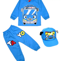 setelan resmi & setelan KAOS ANAK PANJANG TAYO SETELAN ANAK PANJANG BUS TAYO BISA DITAMBAH TOPI Fash