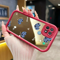 Casing Hp untuk OPPO A15 A15s A35 4G Case Casing Jantung Leopard Pola Kapel cermin tangga ponsel HP