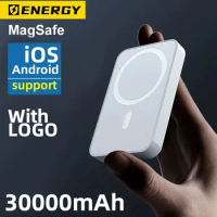30000mAh Mini Power Bank Magnetic Wireless Fast Charge with Auto-wake for IPhone Android Magsafe Powerbank